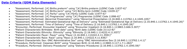 Data Criteria QDM Data Elements 