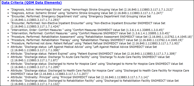 Data Criteria Elements