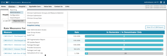 Administration - SnapShot Listing