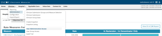 Administration - User Administration Access
