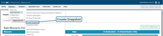 Adminsitration - Create Snapshot