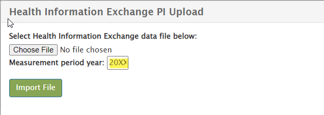 Health Information Exchange PI Upload