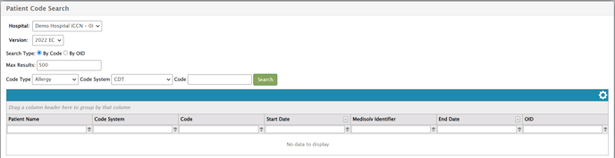 Patient Code Search