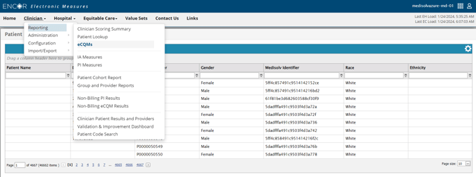 Reporting - eCQMs