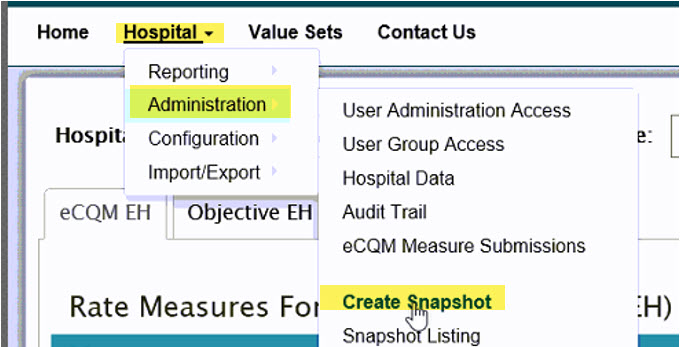 Snapshot screen