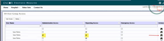 User Access Details