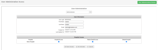 User Information - Hospital Access